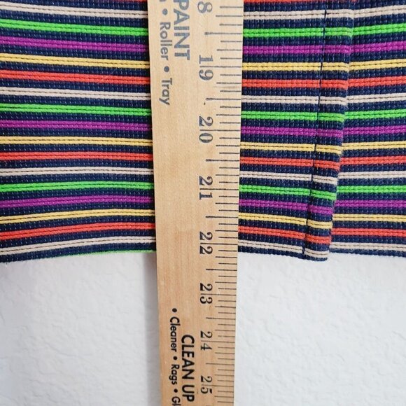 Talbots Petites 2 Piece Pencil Skirt Suit Set Sz 4P Rainbow Striped Fun Career - Picture 10 of 15